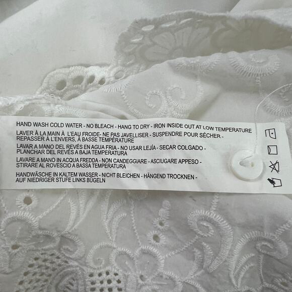 FDJ Women's Garden Core Peasant Coastal Embroidered Crochet Vacation Top Size 4 - Picture 11 of 14